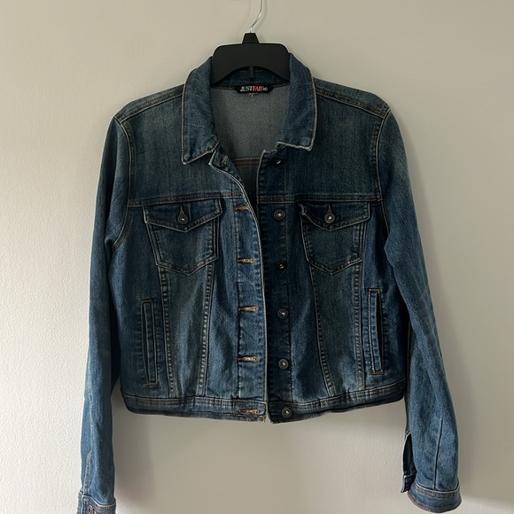 JUSTFAB MD Denim Blue Jean Jacket Sz M - Picture 7 of 15